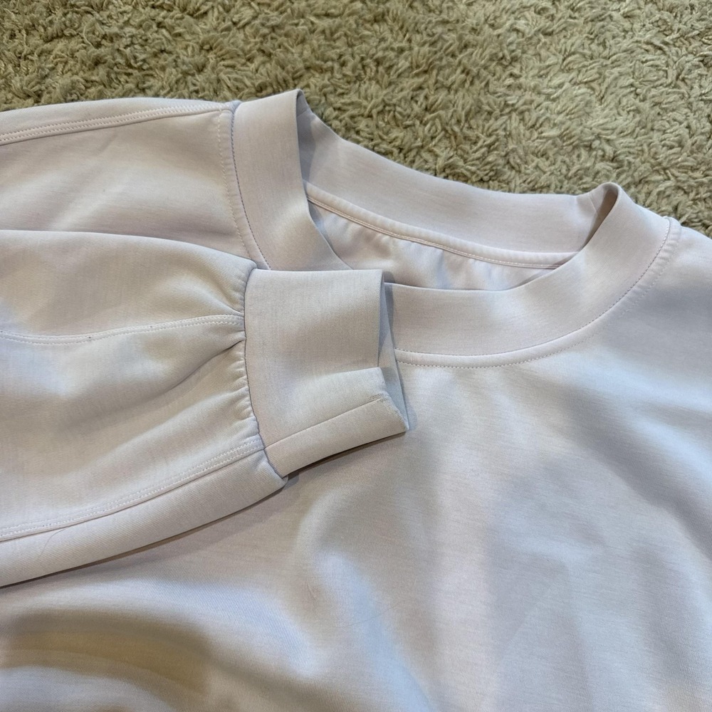 Lululemon Scuba Sweatshirt Womens Large Pink Crew Neck Pullover Fleece Logo